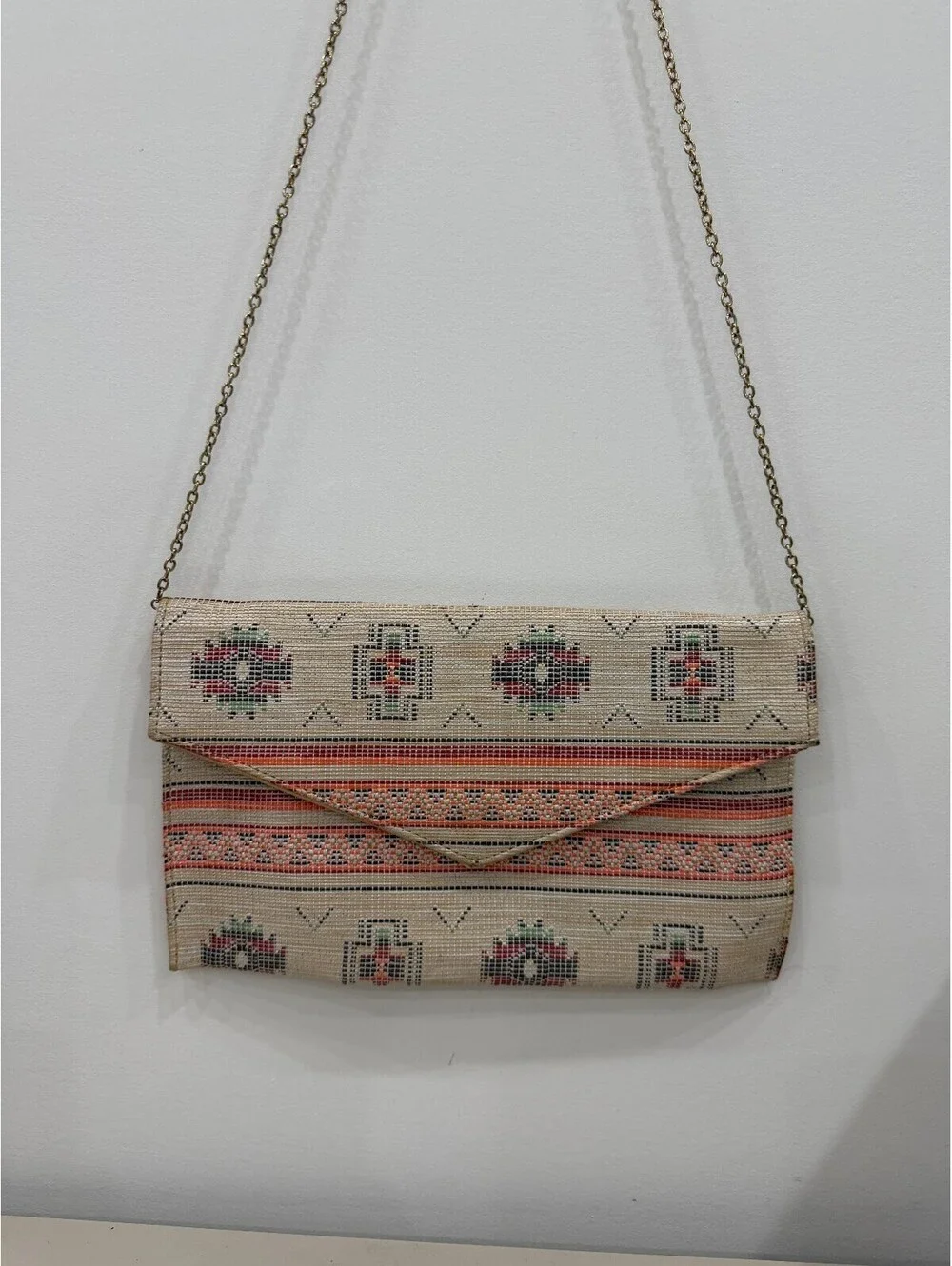 Envelope Clutch Purse with Chain Strap